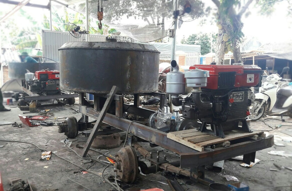 máy trộn bê tông tự chế